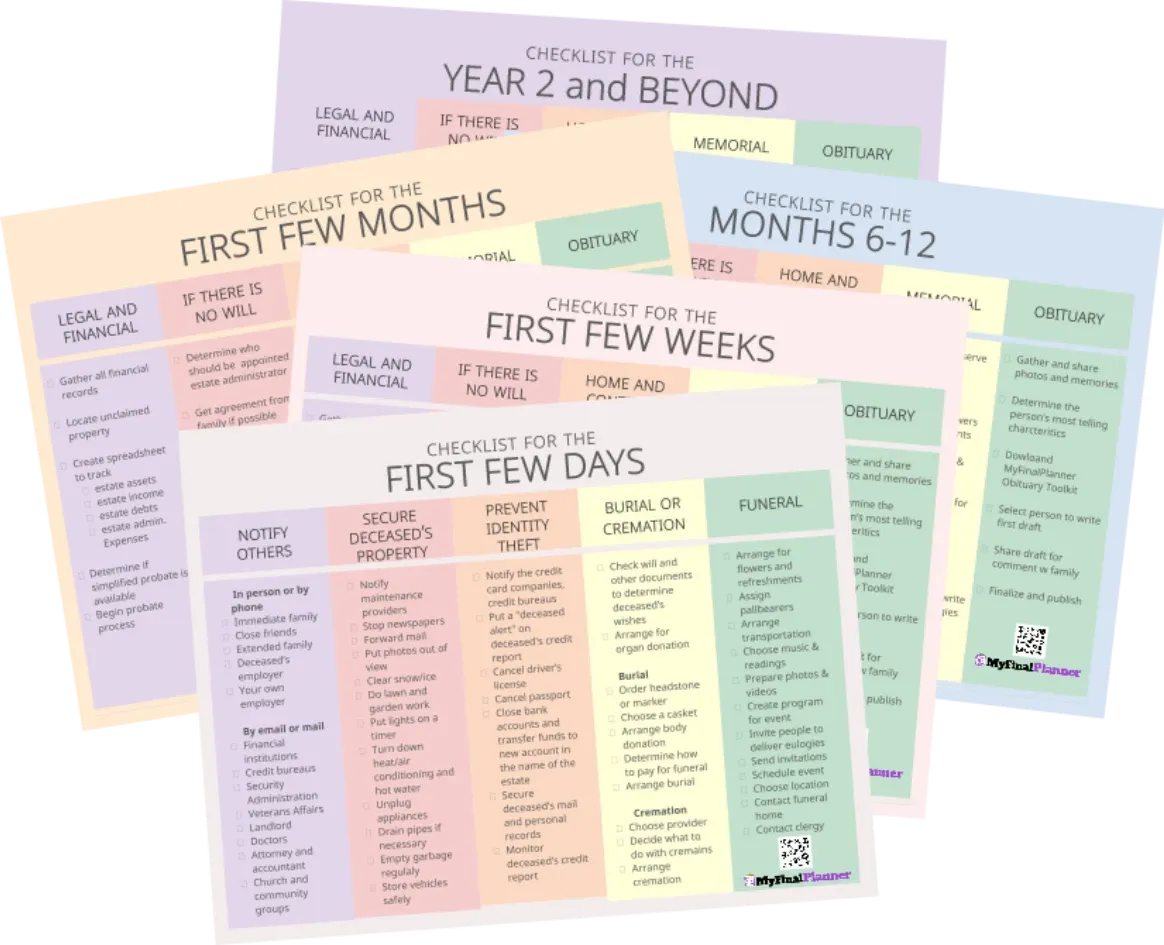 MyFinalPlanner Checklists