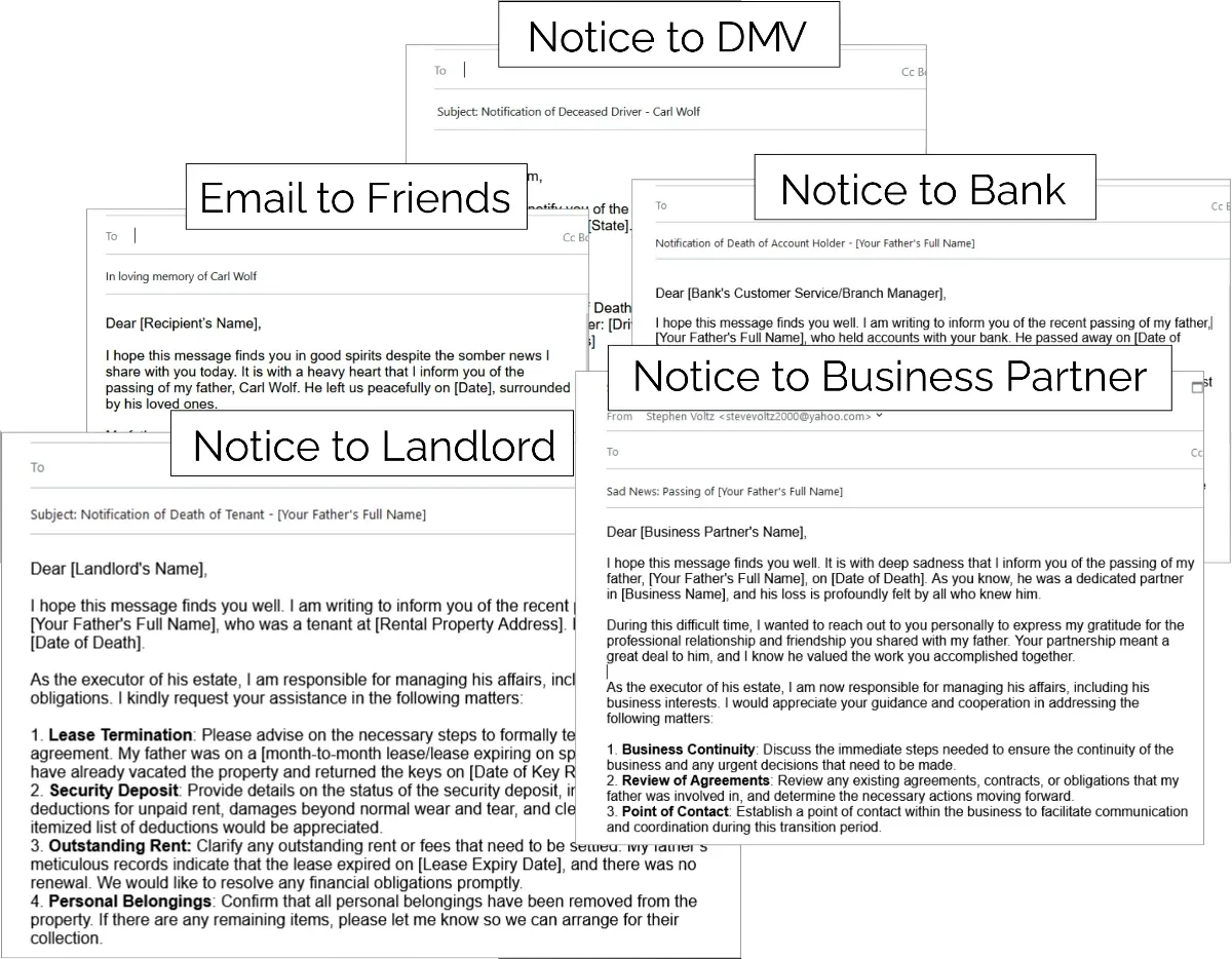 Exampmles of MyFinalPlanner Templates